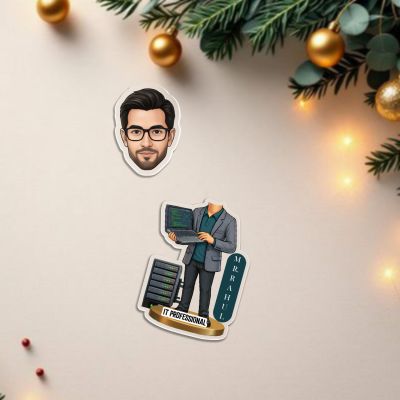 Personalized IT Professional Bobblehead Caricature  Battery Powered Shaking Head Feature Software Engineer Office Desk Decor  Creative Office Gift for IT Pros & Coders